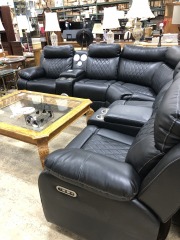 Galaxy Black Sectional with Bluetooth Speaker
