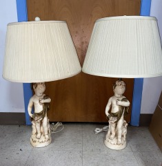 Vintage Demure Cherub Lamp (Each)