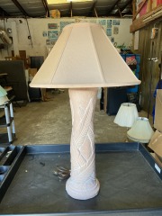 Vintage Postmodern Pink Pottery Palm Lamp