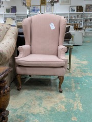 Mauve Wingback Arm Chair