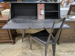 Flup Down Black Computer Desk & Chair