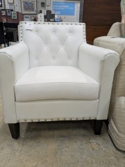 White Modern Bolted Armchair