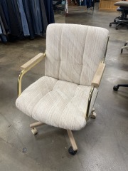 Pastel Office Chair with Brass Accents