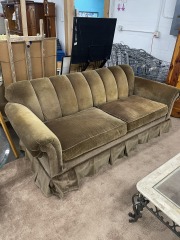 Sun Kissed Brown Velvet Couch