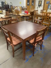 Modern Dark Wood Table with Four Chairs