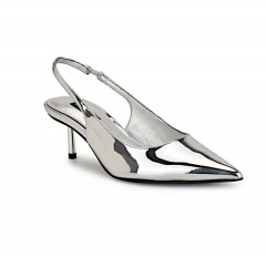 2226R3 |MACY'S Nine West Women's Hunny Pointy Slingback Pumps | WOMEN'S 9M | SILVER