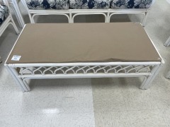Rattan & Glass Coffee Table