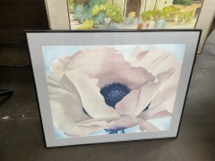 Georgia O'Keefe Pink Flower Framed Art