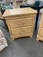 Blonde Mission Style Nightstand
