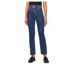2240P6 | ABERCROMBIE & FITCH Ultra High Rise Ankle Straight Jean | 25 | DARK BLUE