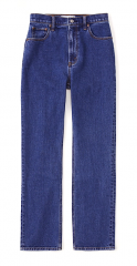 2240P6 | ABERCROMBIE & FITCH Ultra High Rise Ankle Straight Jean | 25 | DARK BLUE