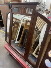 Mission Style Bevel Glass Trifold Mirror (52x47)