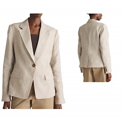 2245P6 | QUINCE 100% European Linen Structured Blazer | M | FLAX