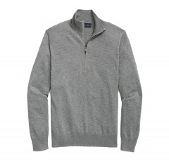 2260P6 | BROOKS BROTHERS Supima Cotton Half-Zip Sweater | M | GREY