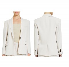 2275P7 | THEORY Shawl Collar Blazer in Admiral Crepe | 12 | PUMICE