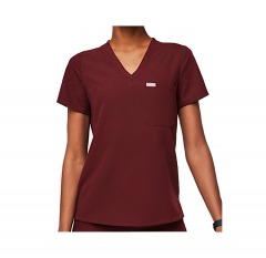 2282P7 | FIGS Catarina One-Pocket Scrub Top | L | BURGUNDY