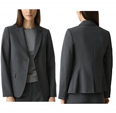 2274P7 | THEORY Carissa Blazer in Good Wool | 12 | CHARCOAL