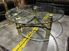 Brass & Glass Round Coffee Table
