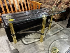 Brass & Glass Entry Table
