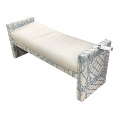 Vanguard Light Blue\/White Settee