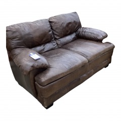 Brown Leather Loveseat