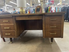 MCM Executive Desk with Brass Pulls