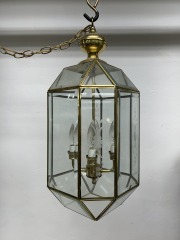 Glass and Brass Chandelier