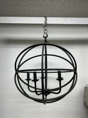 Black Sphere Chandelier (wire cut)