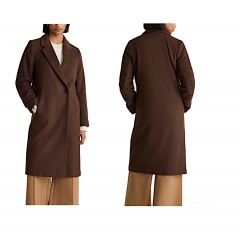 2304R4 | QUINCE Italian Wool Classic Single-Breasted Coat | S | DARK CHOCOLATE