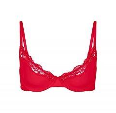 2308R4 | SKIMS Fits Everybody Lace Unlined Demi Scoop Bra | 38DD | CAYENNE