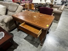 Oak Library Table w\/2 Drawers