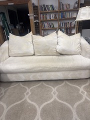 Ivory Geometric Pattern Loveseat