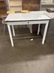 Vintage Enamel Top Table