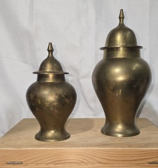 Set of 2 Brass Urns