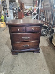 dark brown 3 drawer nightstand