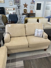 Plush Golden Loveseat