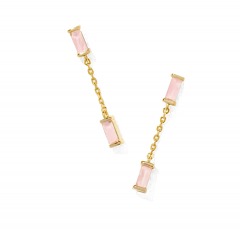 2347R1 | KENDRA SCOTT Juliette Gold Drop Earrings in Rose Quartz