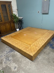 Vintage 1983 Laquered Bamboo Platform Full\/Queen Bed Frame