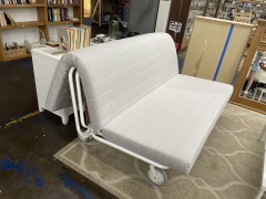 White Metal Futon Couch