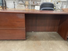 Very Cherry Kimball Desk with Lateral Filing Cabinet