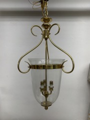 Modern Gold & Glass Chandelier