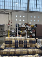 Blue Patterned Sofa