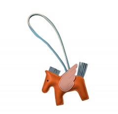2373O3 | HERMES Pegase Rodeo Bag Charm PM | ORANGE\/BLEU\/MAUVE
