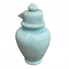 2 pc. Vintage Blue Ceramic Ginger Jar