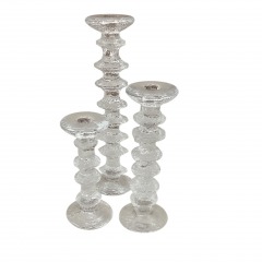 Three (3) Littala Ballo Candlesticks