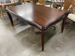 Dark Wood Finish Leaf Dining Table