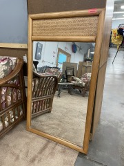 Vintage Tropical Wicker Mirror