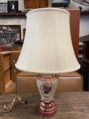 Vintage 1940 Devereaux Porcelain Rose Lamp