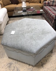 Octoganal Grey Ottoman