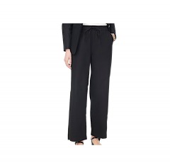 2402P8 | J.CREW Linen-Blend Slim Wide-Leg Drawstring Pant | 4 | BLACK